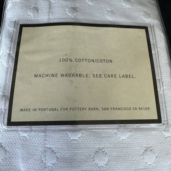 Pottery Barn Polka Dot Matelasse Sham - Standard White - New NIP - Picture 5 of 6